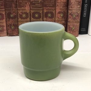 ANCHOR Hocking Fire King Stackable Avocado Coffee Mug 0341